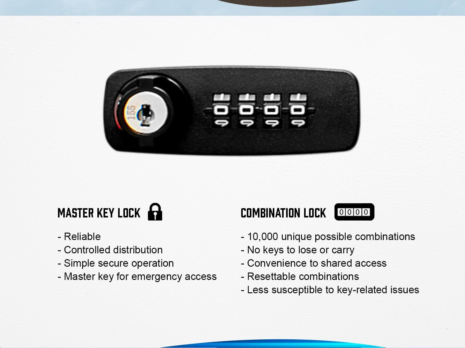 100 Position Combination Key Lock Box – Wall Mount Steel Key Cabinet with Adjust