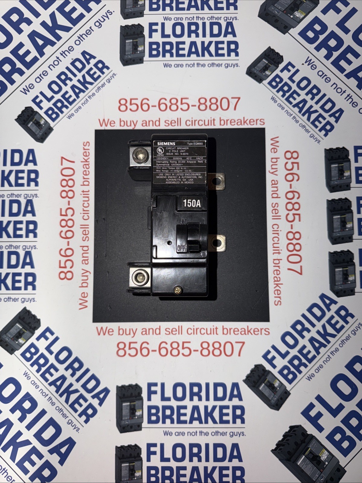 SIEMENS MBK150A EQ EQ8693 2 Pole 150 Amp 120/240V Circuit Breaker