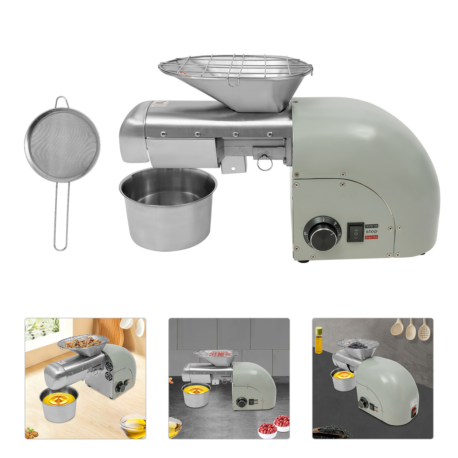 Tabletop Electric Peanut Sesame Oil Extraction Machine Oil Press Machine 1250W