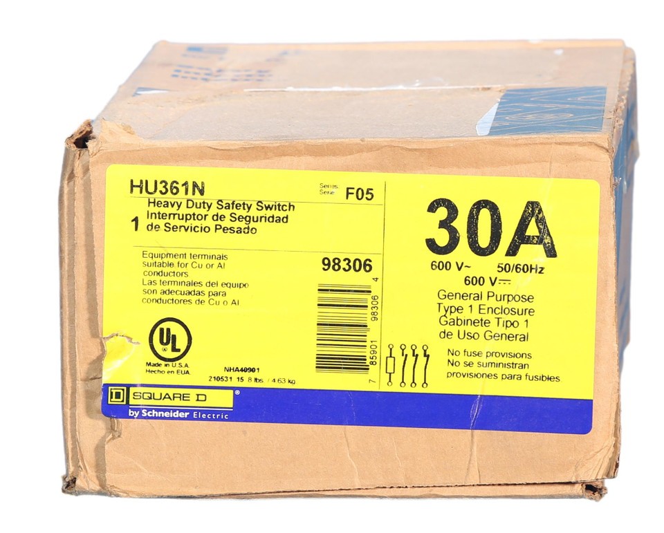 HU361N Heavy Duty Non-Fusible Safety Switch w/Neutral