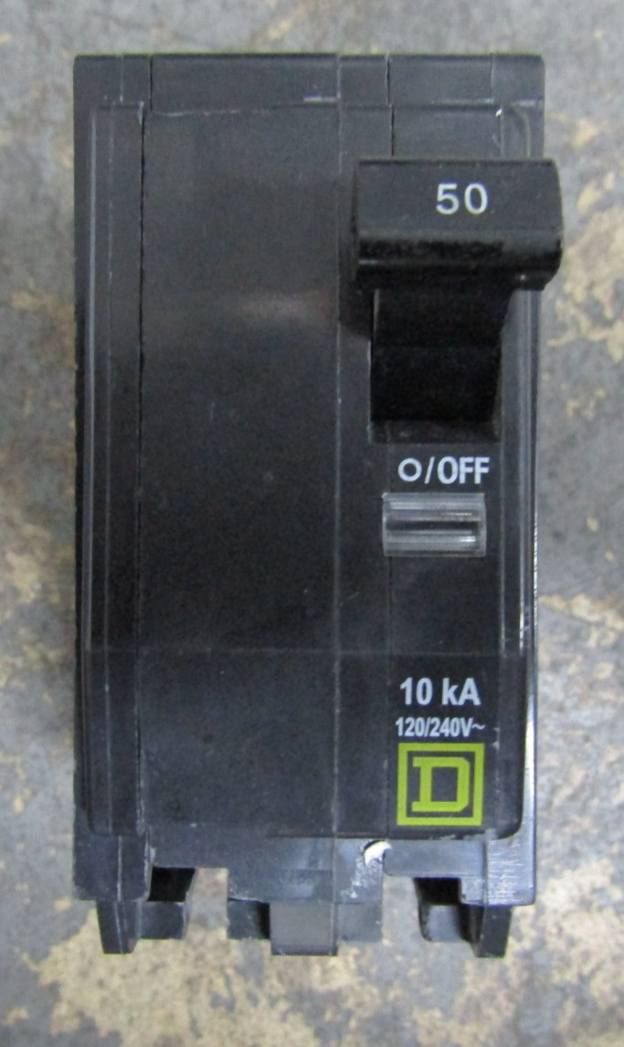😍SQUARE D 50 AMP CIRCUIT BREAKER 2 POLE 120/240VAC SCREW DWON QOB250
