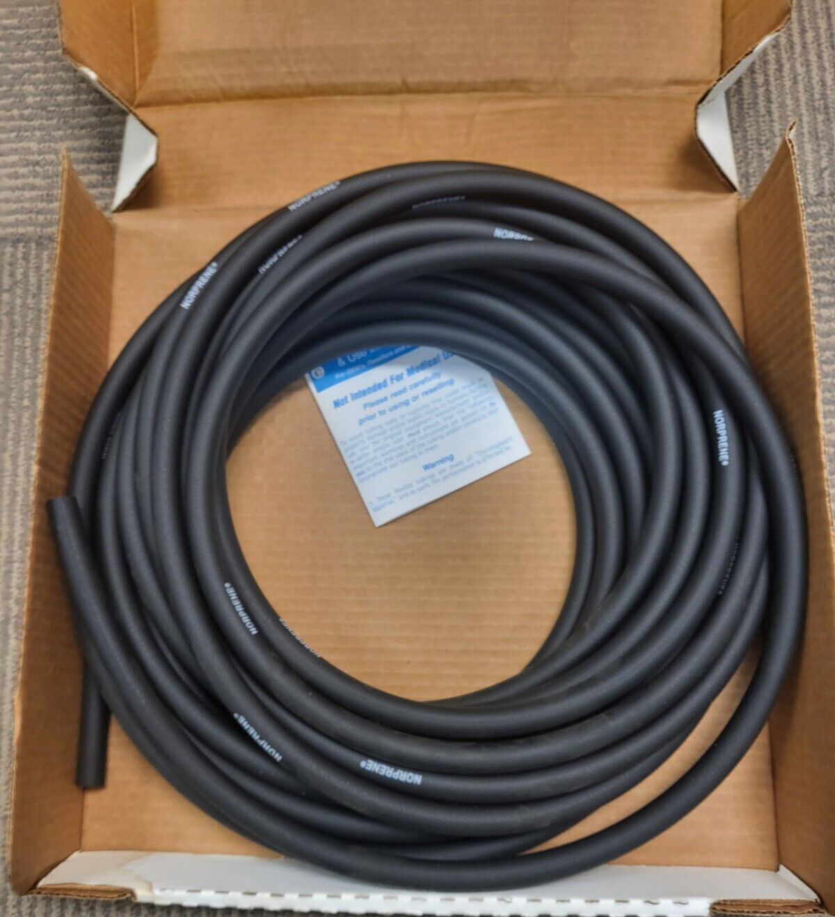 TYGON Black Norprene Tubing A-60-G 7/16″ ID x 9/16″ OD x 50′ AFL00032