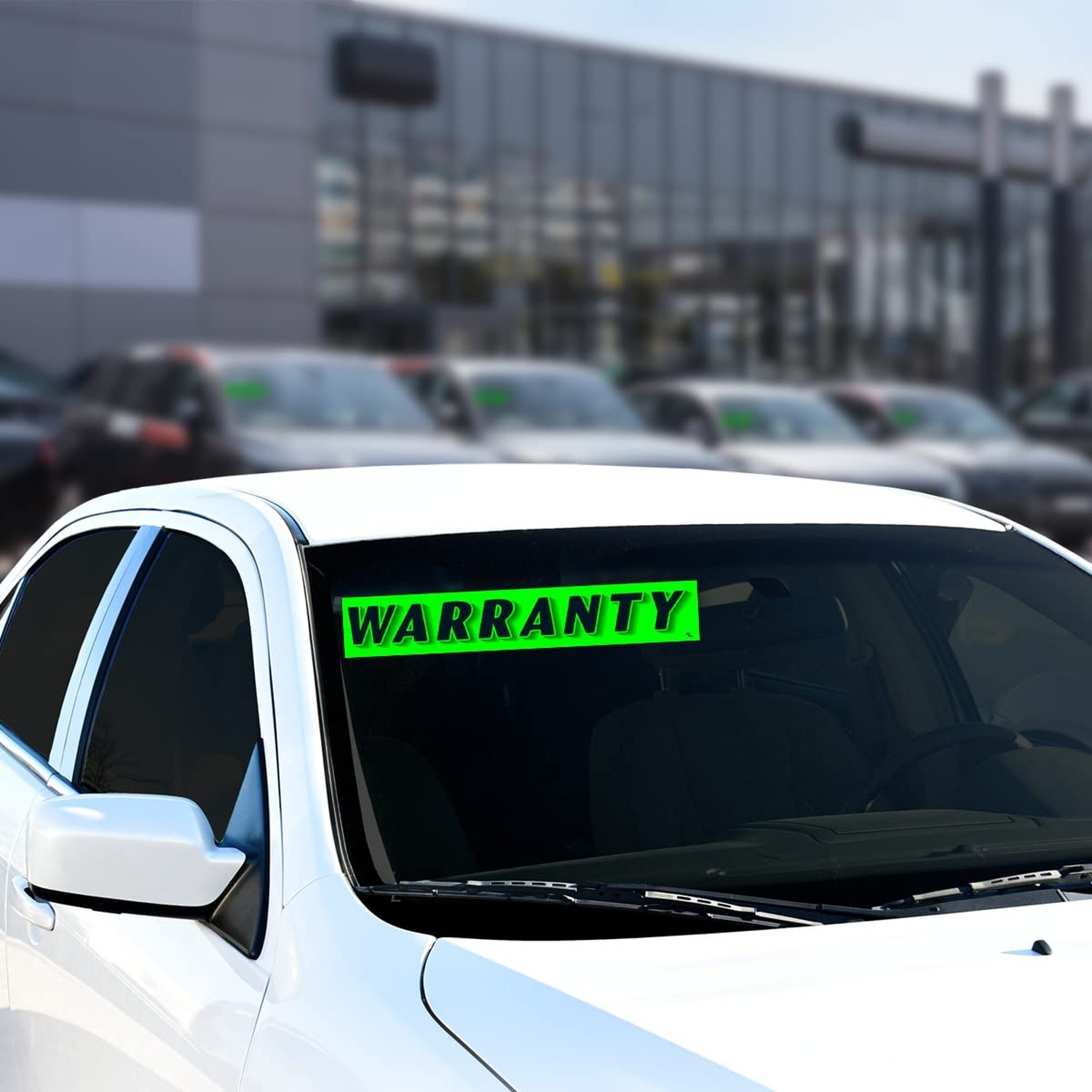 Versa-Tags Warranty Windshield Stickers, Chartreuse Green, 12-Pack | Measurin…