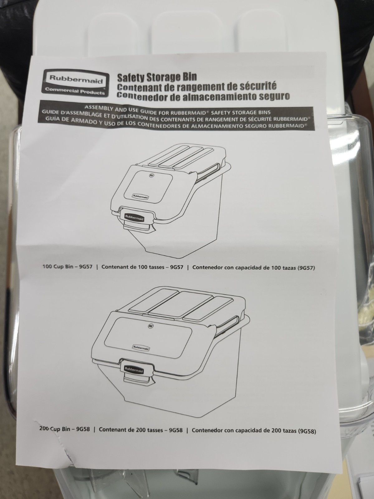 Rubbermaid Commercial Fg9g5700wht Proserve 100 Cup Ingredient Bin Bulk Storage