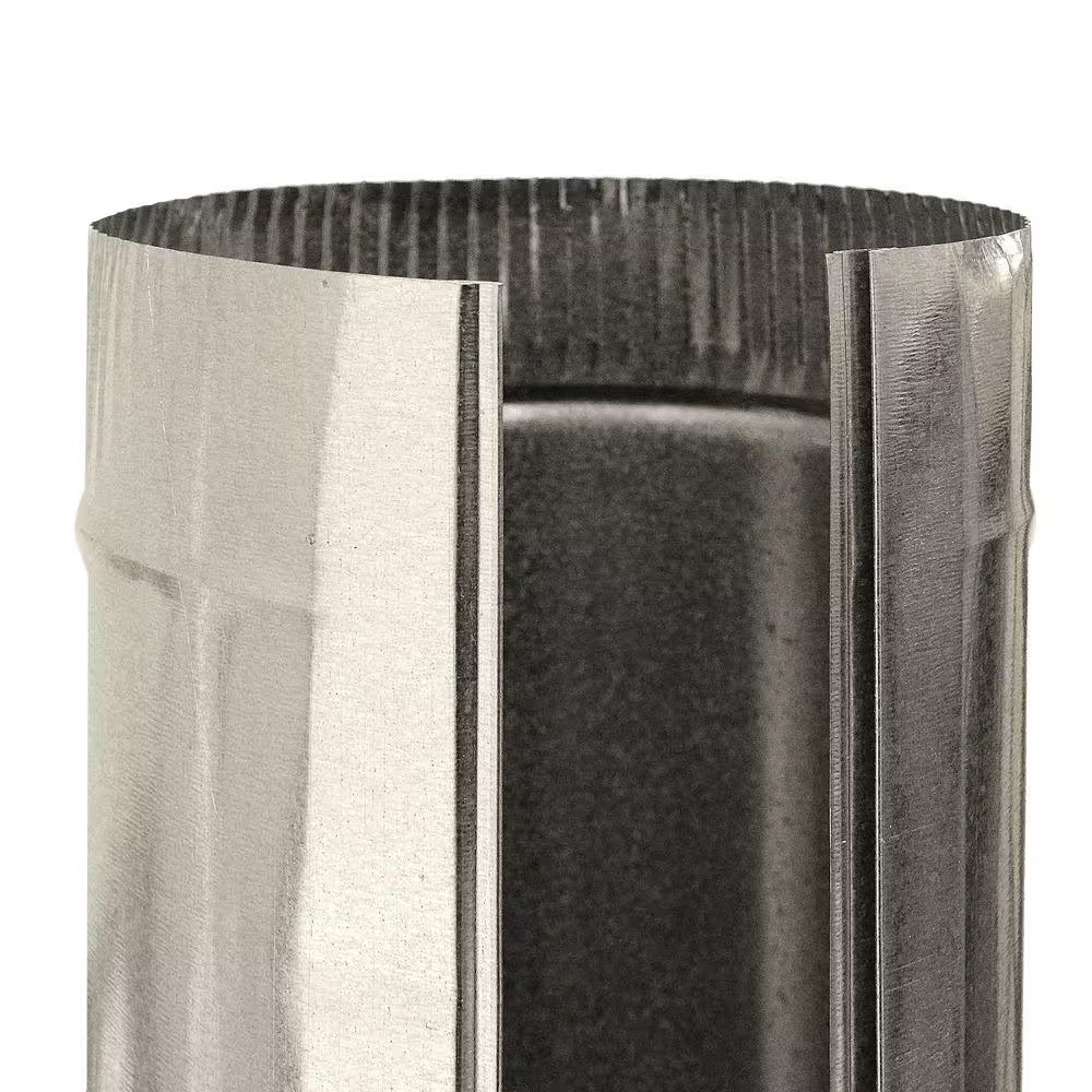 Master Flow 7 In. X 2 Ft. round Metal Duct Pipe 30-Gauge galvanized steel
