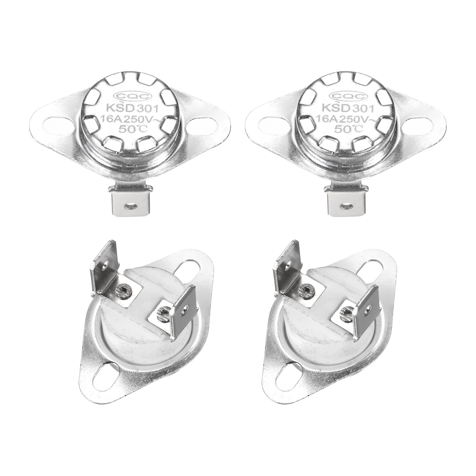KSD301 Thermostat 50°C/122°F 16A N.C Adjust Snap Disc Temperature Switch 4Pcs,