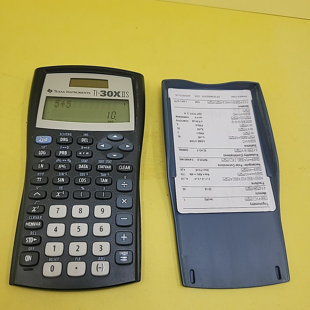 Texas Instruments TI-30X IIS Two-Line Scientific Calculator BLACK W/ BLUE COVER