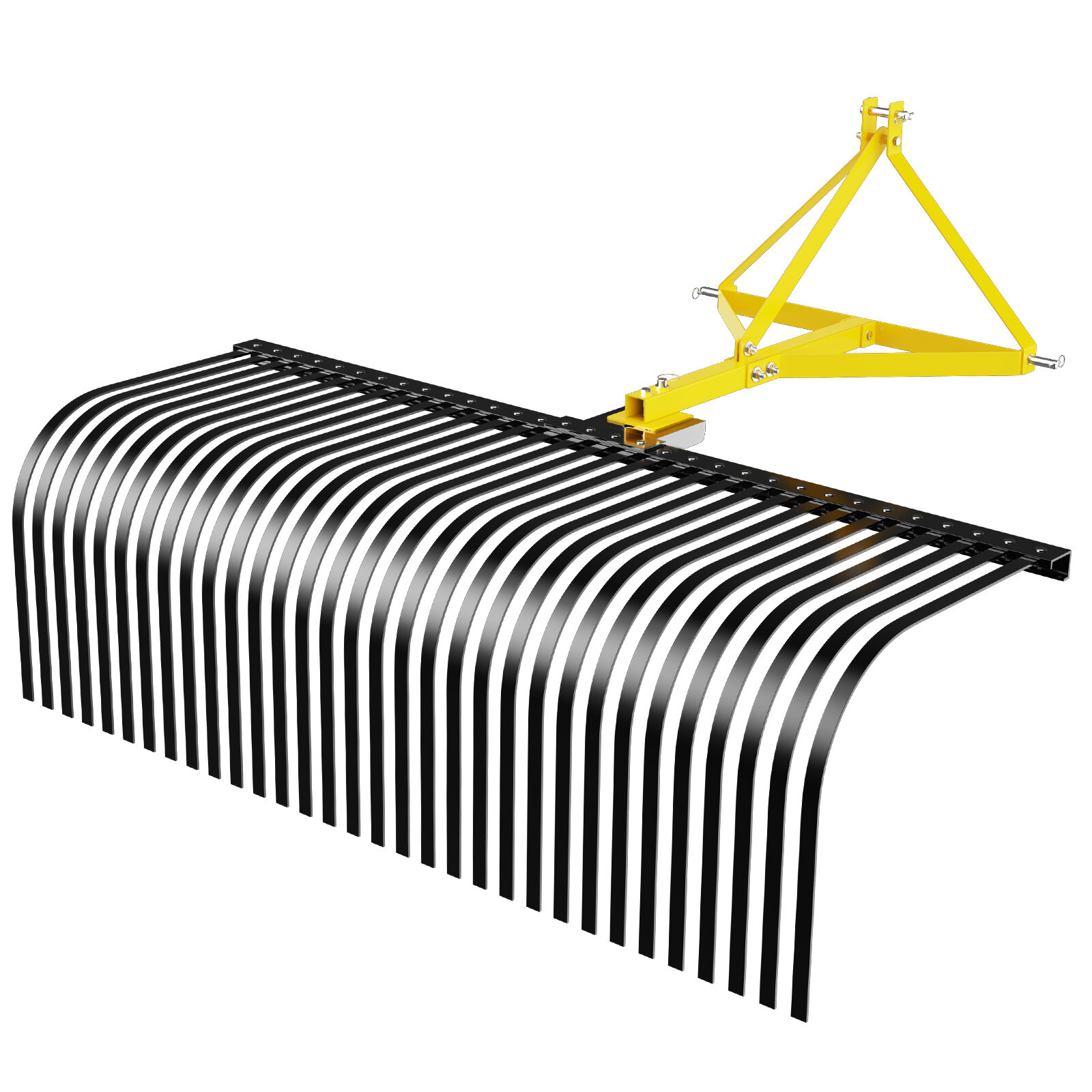 3-Point 60”Landscape Rock Rake Soil Garden Tool for Cat 1 Campact Tractor Heavy