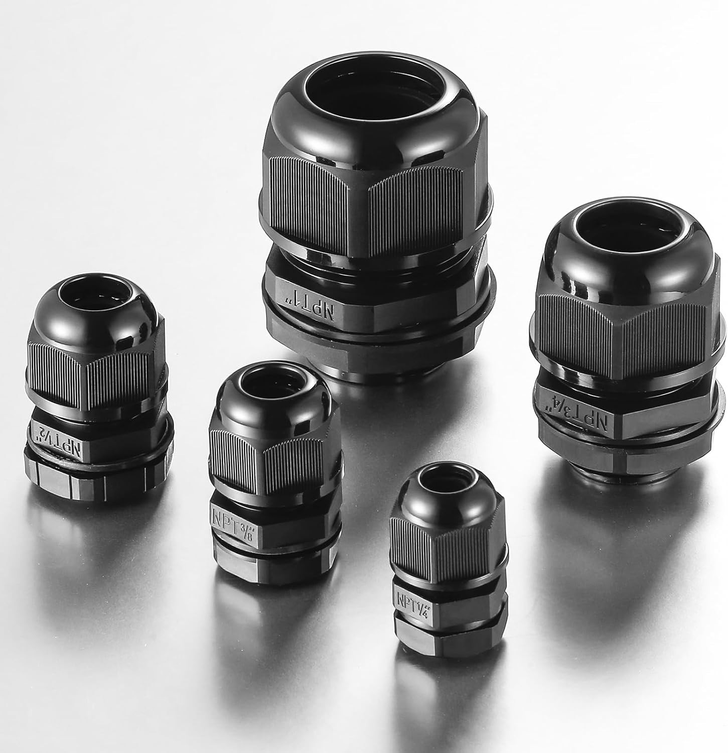 4 Pcs 1″17-25mm NPT Nylon Cable Gland Joints with Gaskets, Adjustable Lock N…