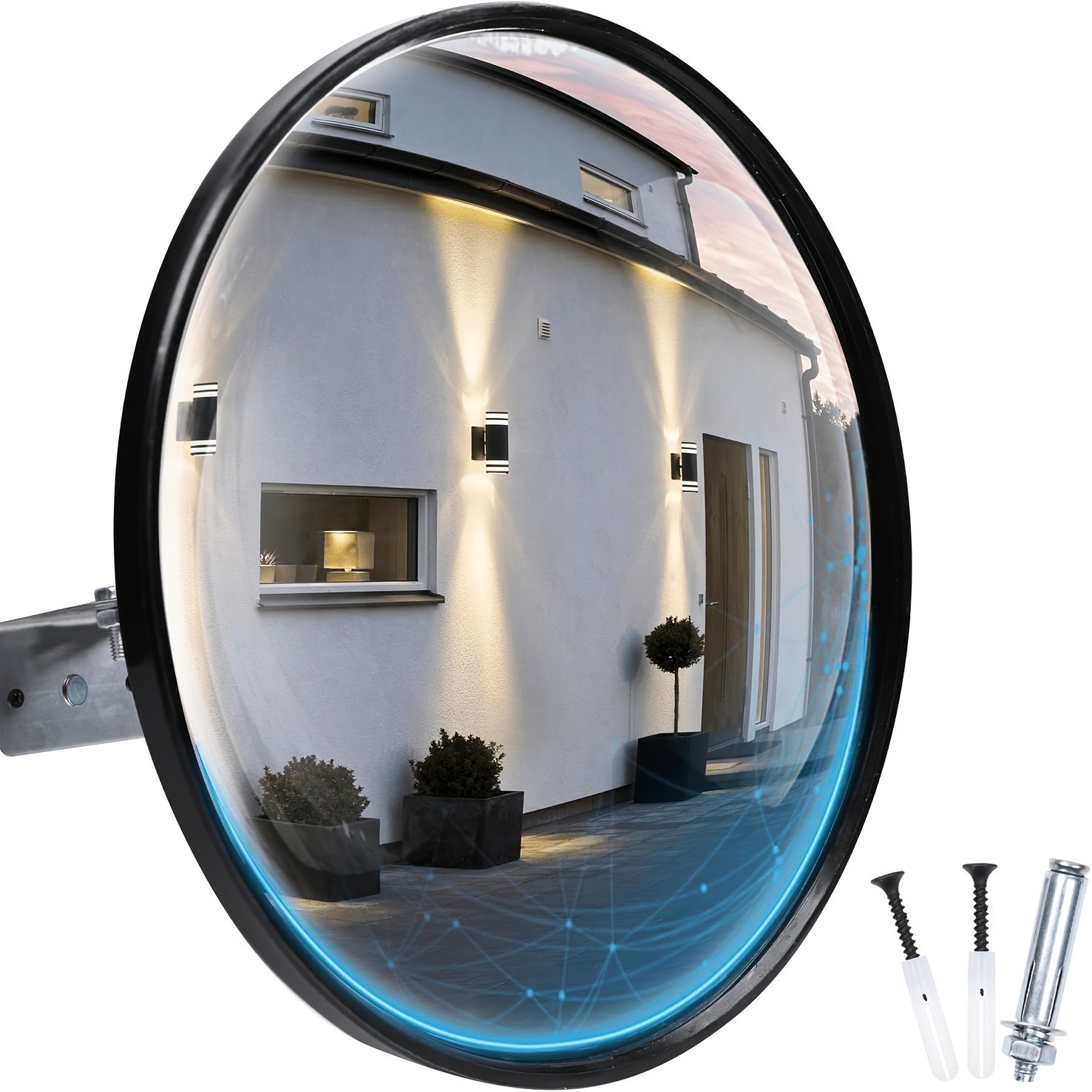 Convex Wide Angle Safety Mirror, Blind Spot Elimination Mirror 30cm