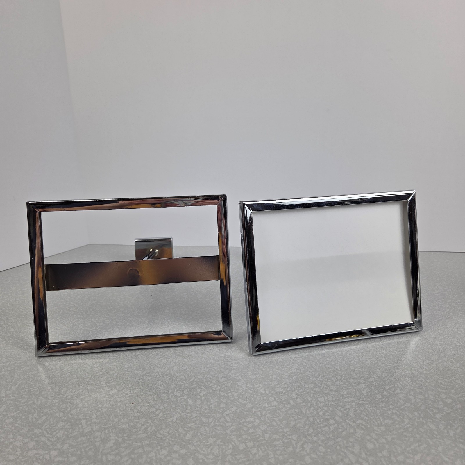 4 Retail Rack 7.25×5.75″ Metal Frame Sign Holder Display Square Tubing Wood Slat