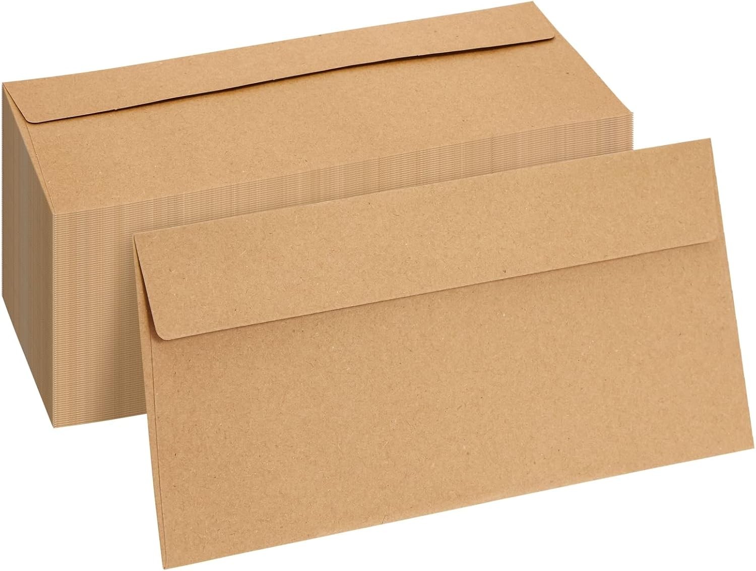100 Pack Bulk #10 Brown Envelopes with Gummed – 4-1/8 x 9-1/2 In,