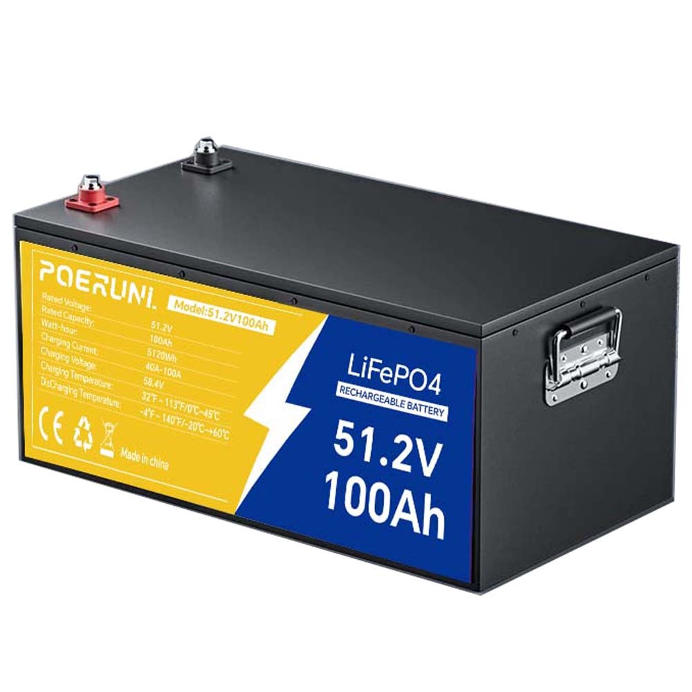 48V 100Ah LiFePO4 Deep Cycle BMS Lithium Battery for Off-Grid Solar Built-in BMS