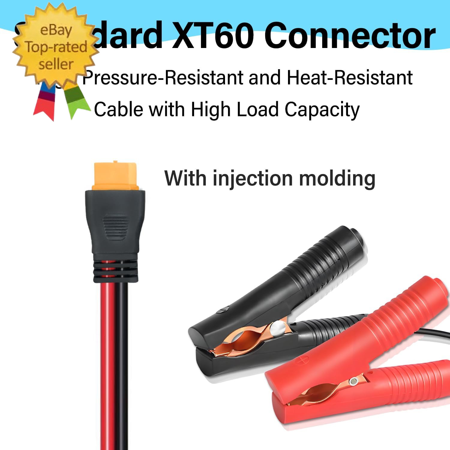 10AWG XT60 to Alligator Clips,Xt60 to Battery Alligator Clip Cable with Quick Re