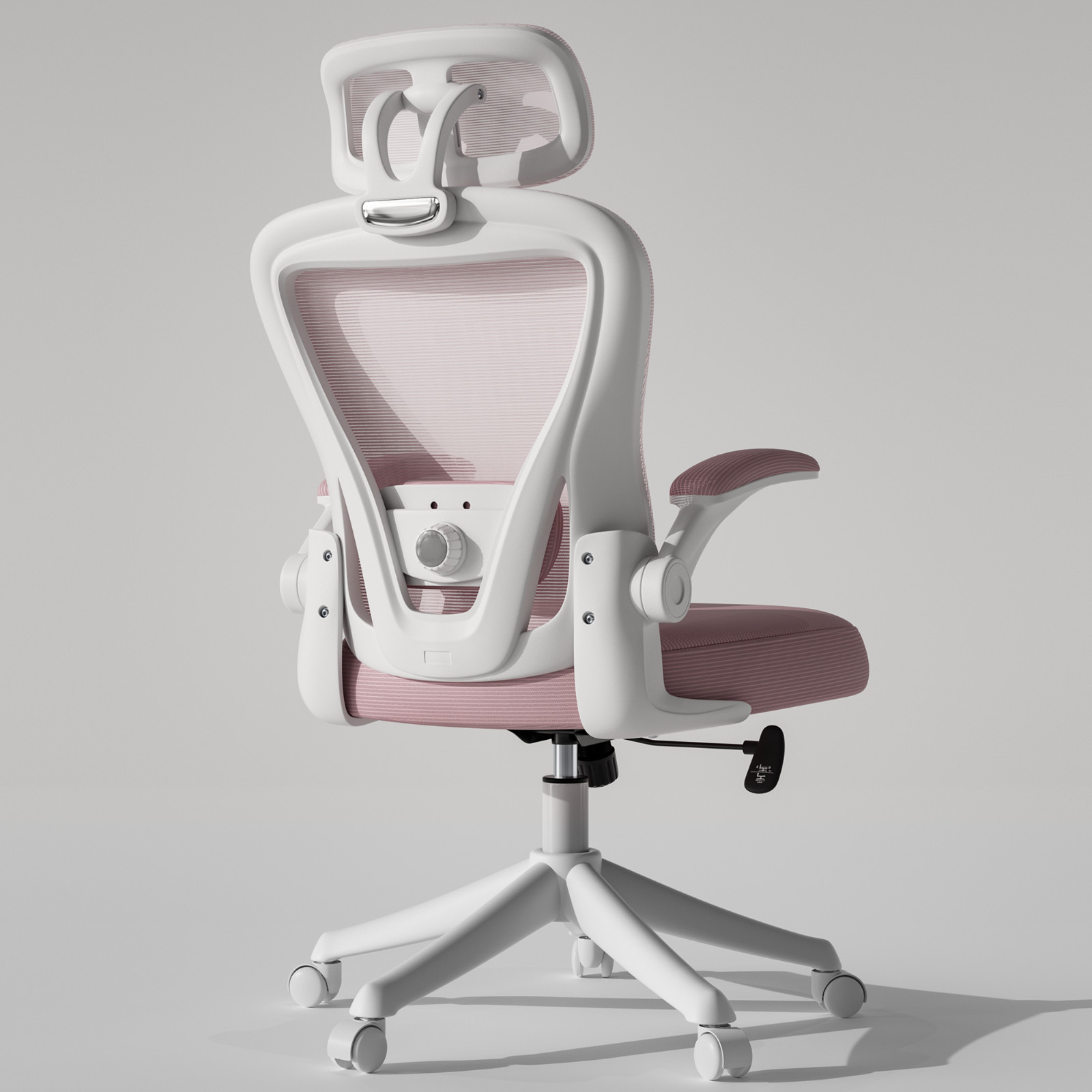 Ergonomic Office Chair with Lumbar Support Flip-Up Mesh Computer Chair Pink
