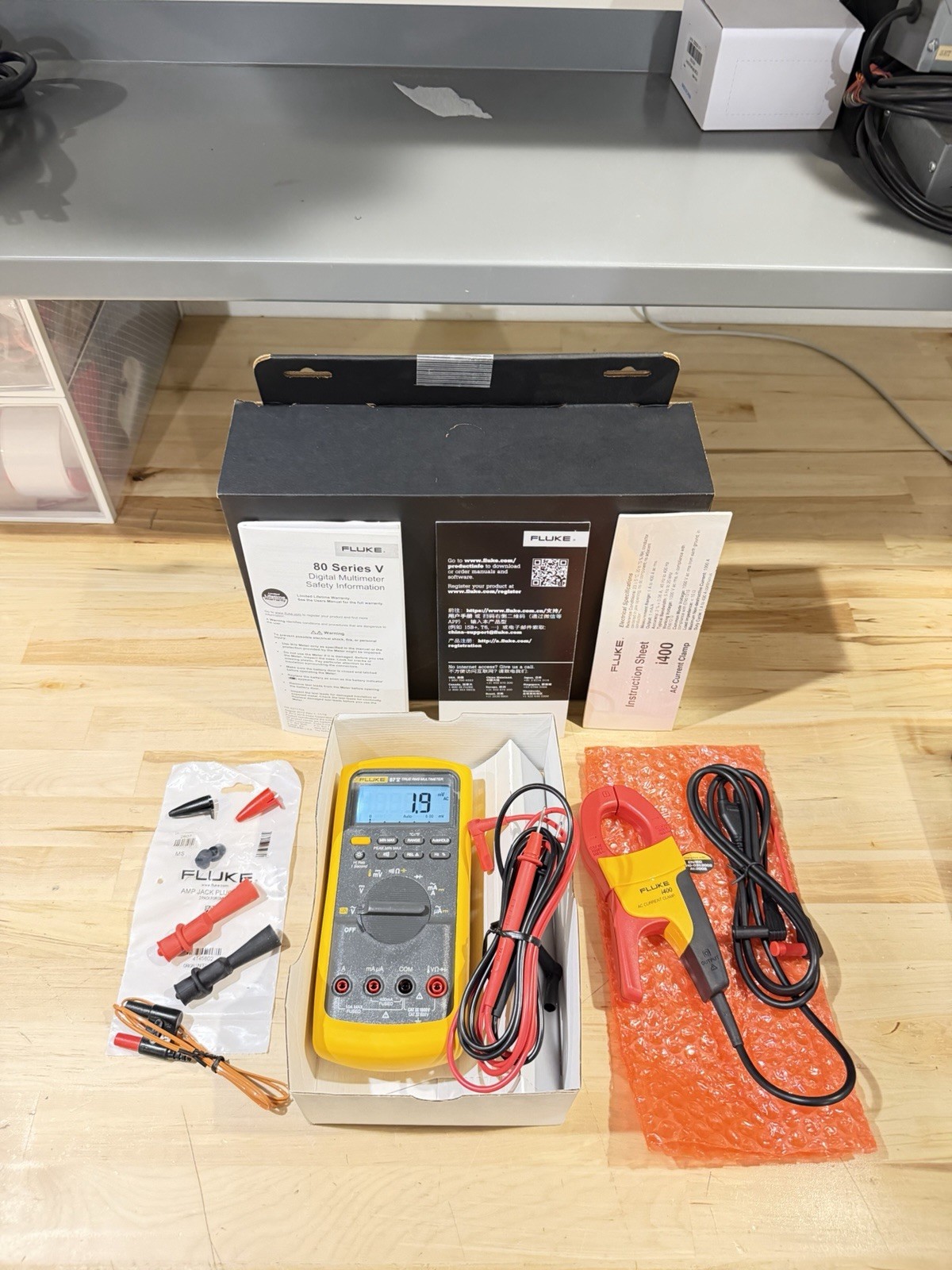 FLUKE 87V/IMSK INDUSTRIAL MULTIMETER SERVICE KIT W/ i400 AC CURRENT CLAMP