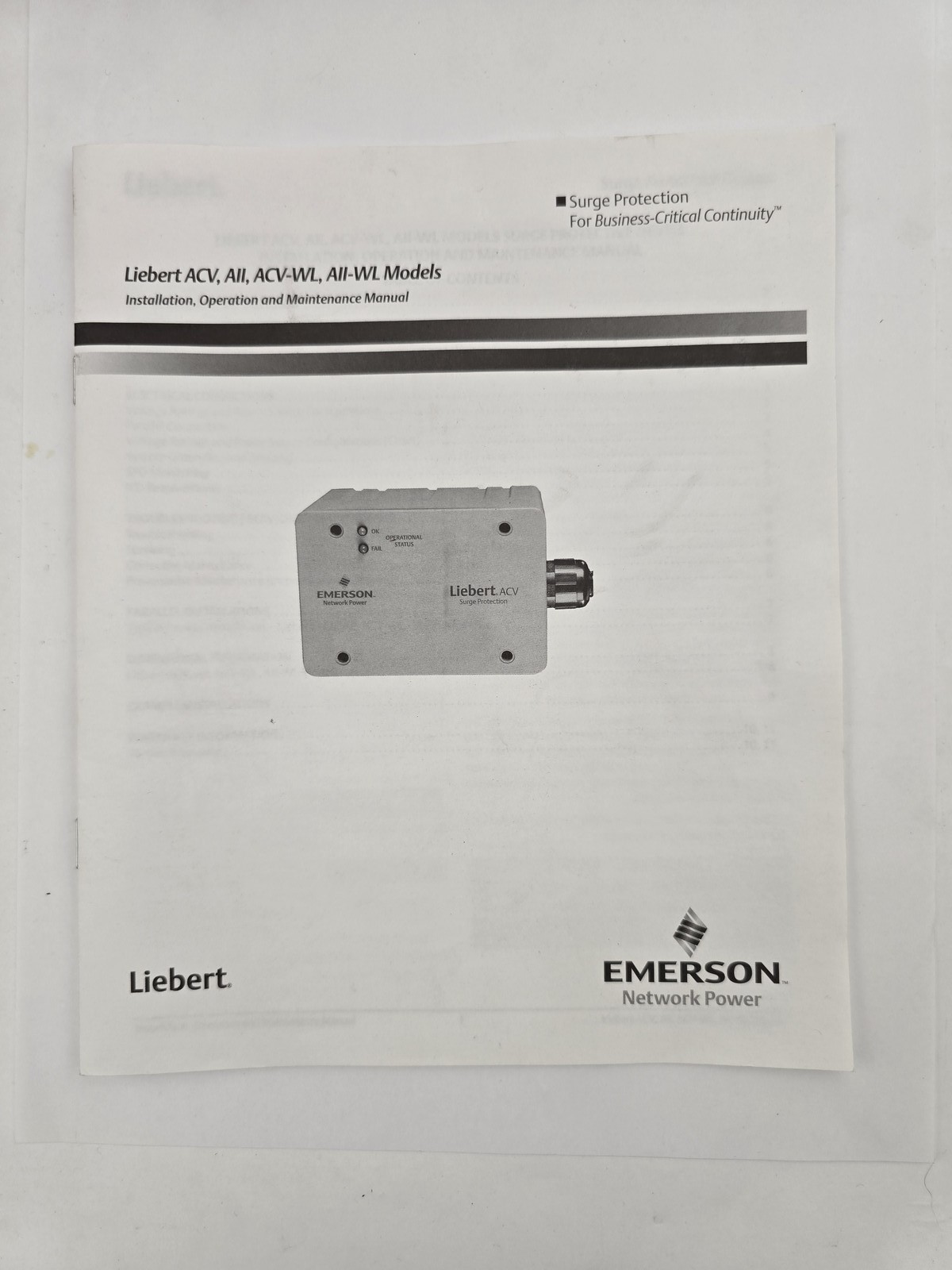 Emerson AII120Y111R ACV Surge Protective Device 3PH 120/208V 20kA Type 1 SPD 4X