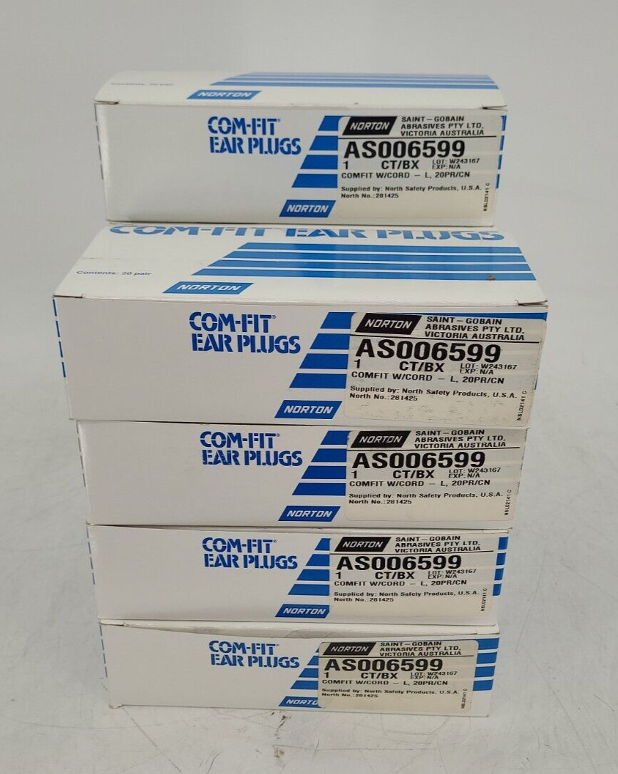 Lot of 136 Com-Fit Ear Plugs by North Safety OPEN BOX EB-9767