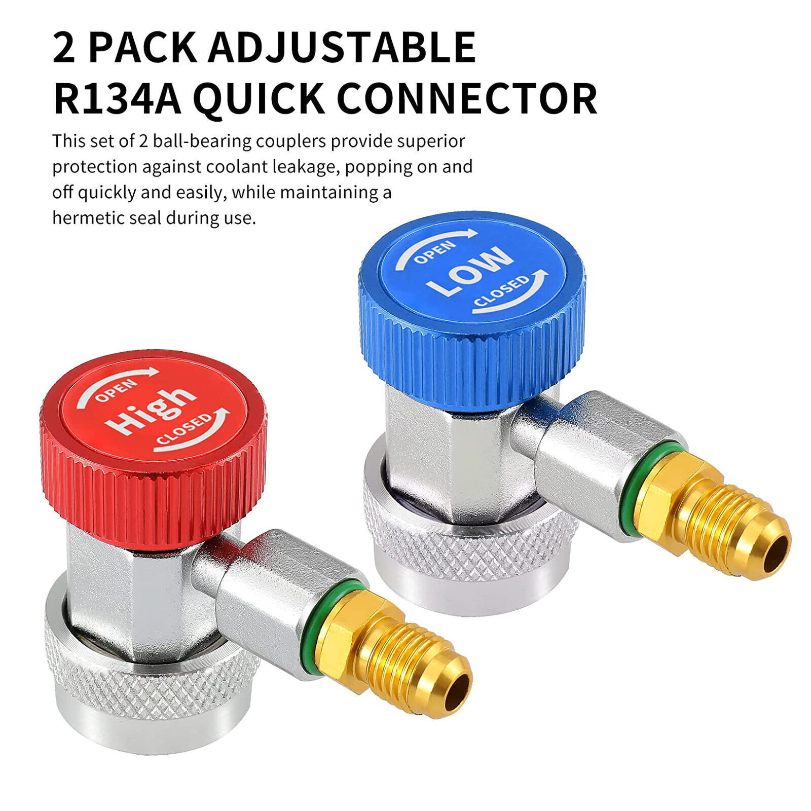 A/C Air Condition R134A Quick Coupler Connector Adapter High Low Side SAE HVAC