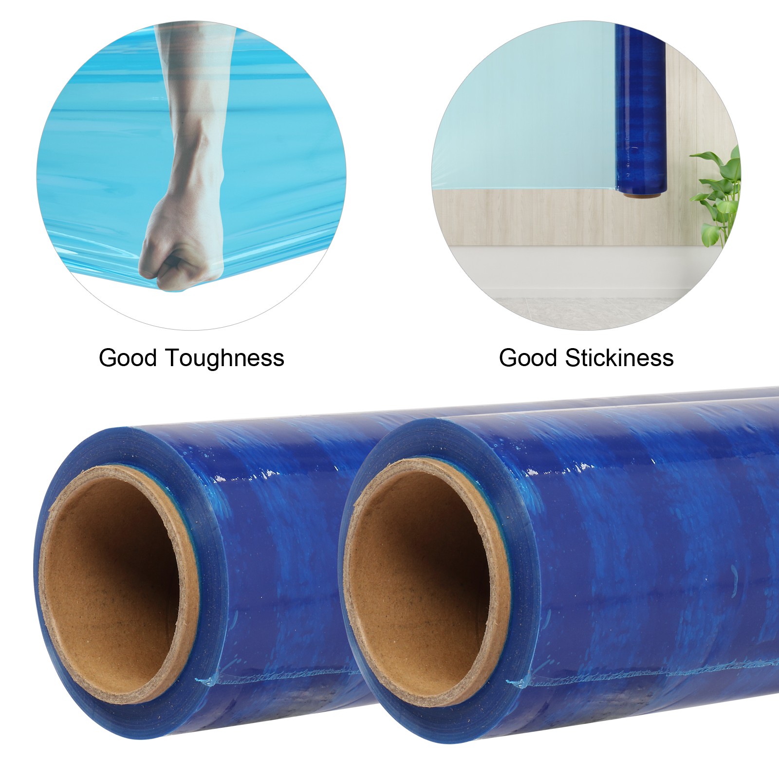 18″ x 1500′ 80 Gauge 4 Rolls Pallet Wrap Stretch Film Hand Shrink Wrap 3 Colors
