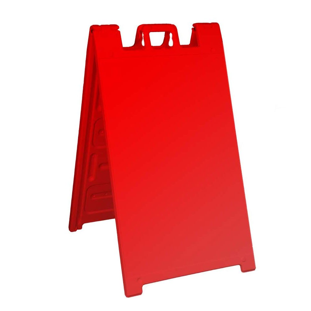 Plasticade 130-R Signicade A Frame Plain Portable Folding Sidewalk Sign, Red