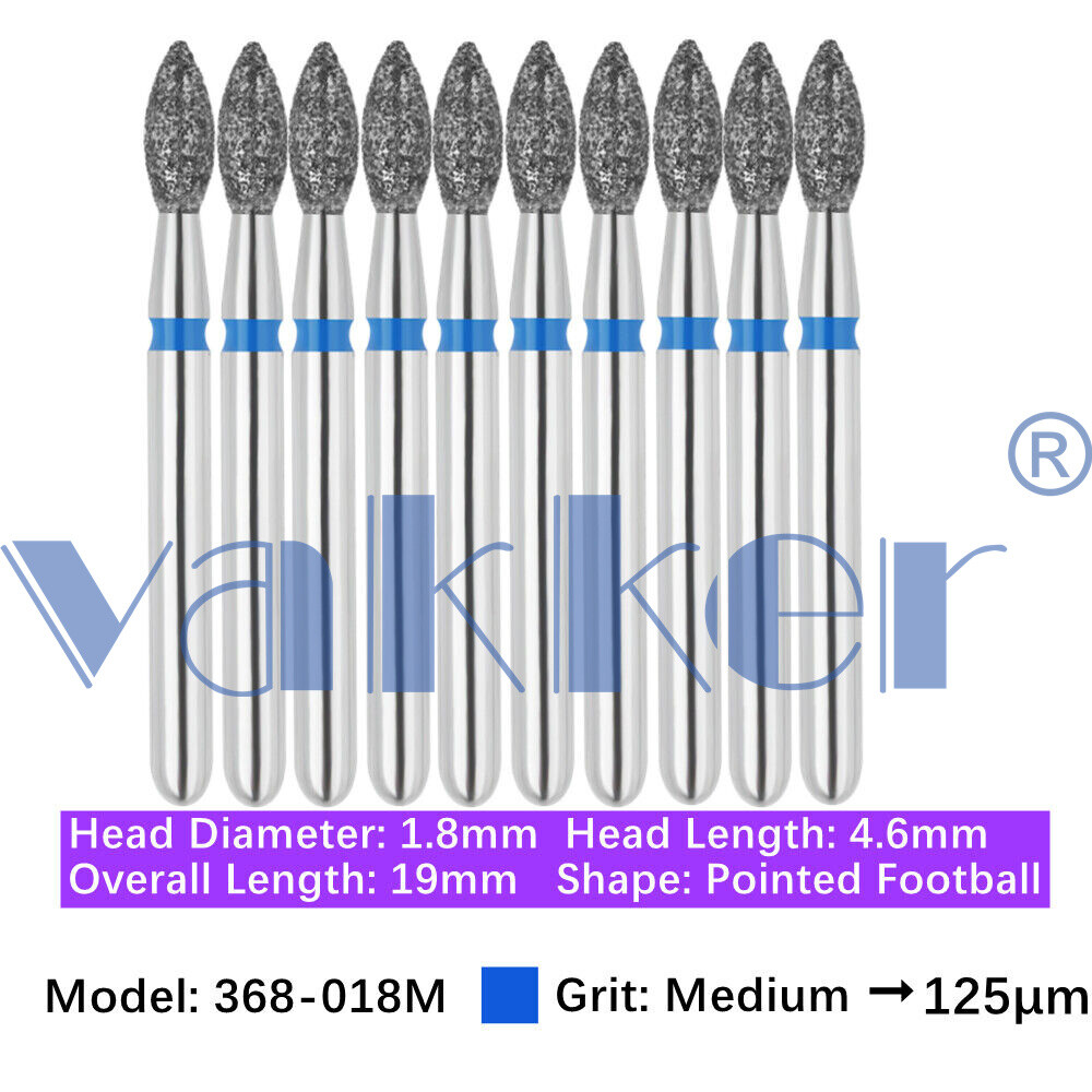 Dental Diamond Burs FG Football Egg Super Fine Medium Coarse Grit 368 369 379