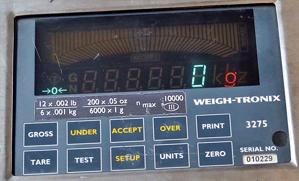 Avery Weigh-tronix 3275 Checkweigher 12lb x .002 200oz x .05 6kg x .001