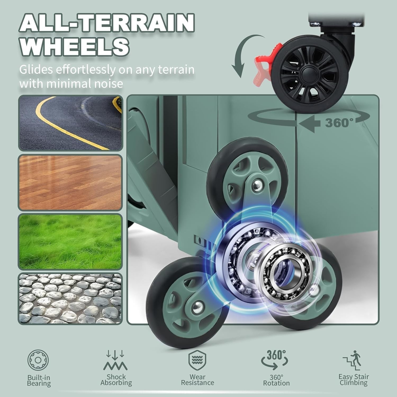 Heavy-Duty Multi-Functional Rolling Cart with Adjustable Handle for Everyday Use