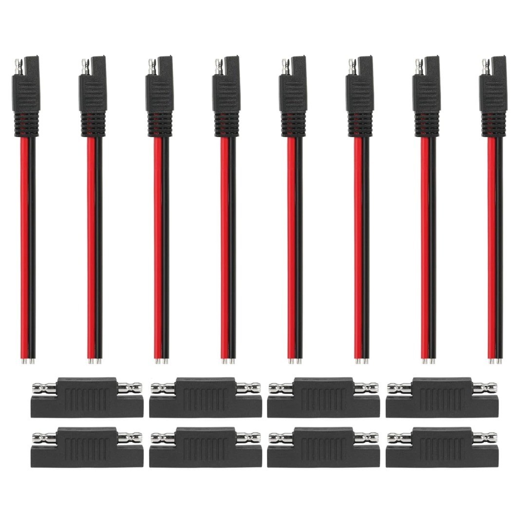 SAE 14AWG Extension Cable 1FT, Quick Disconnect Connector for Solar RV, 8PCS