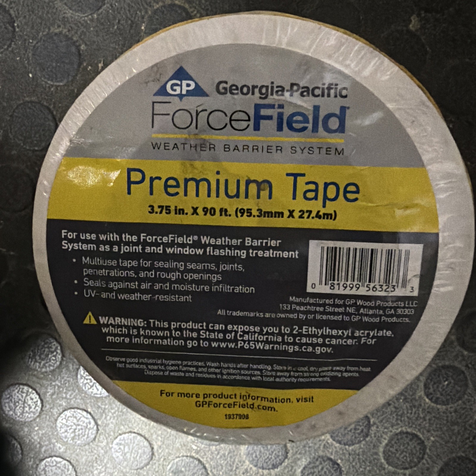 Georgia Pacific Forcefield 3.75″X90′ Flashing Tape Case of 12 Rolls (1366612)