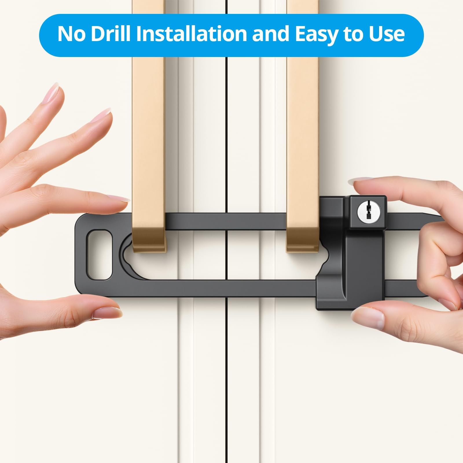 Keyed Cabinet Lock, 2 Locks 4 Keys, Key Alike, Childproof Drawer Latch