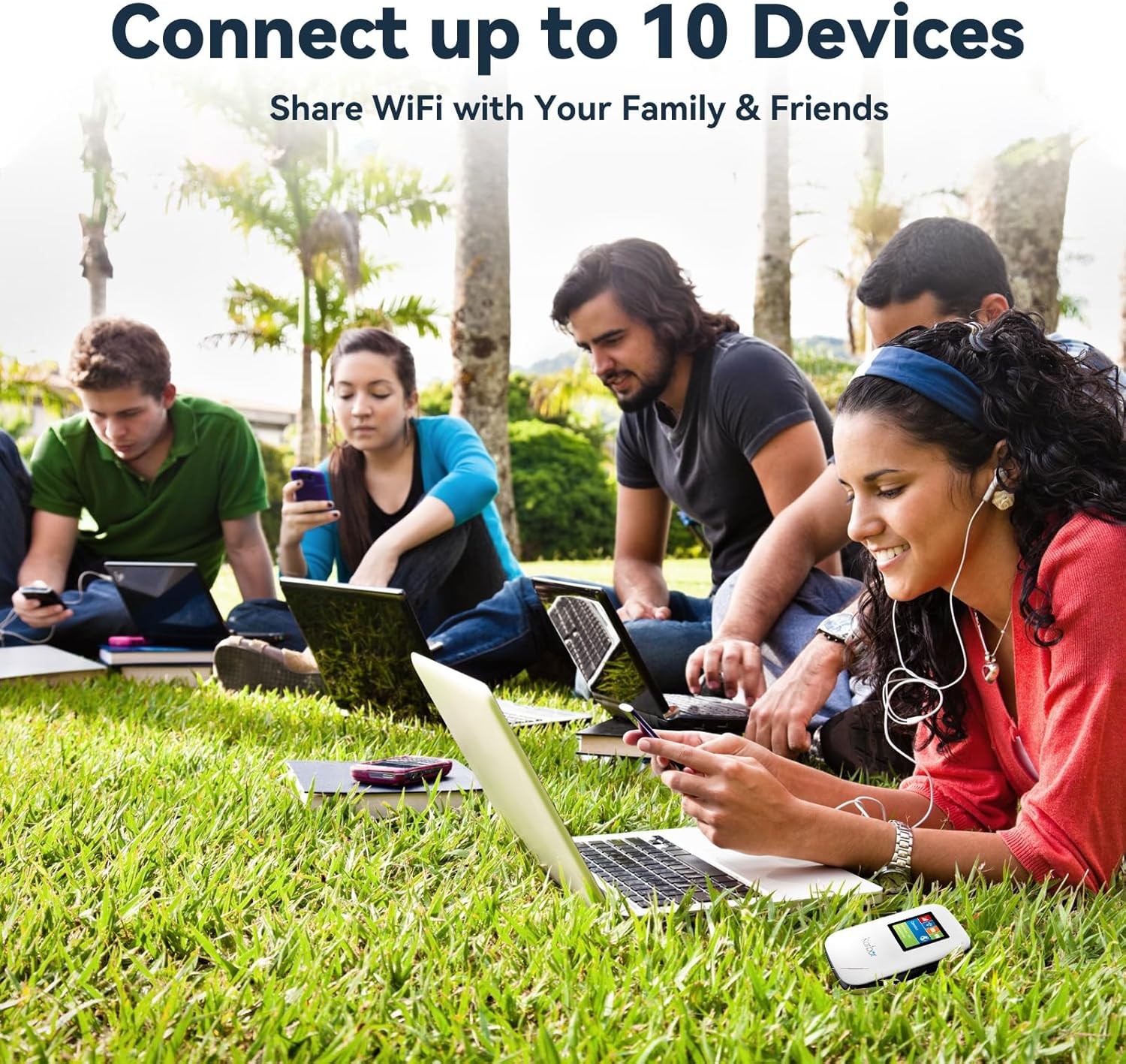 4G LTE WiFi Mobile Hotspot, No SIM Card Required No Contract, 10 Connected De…