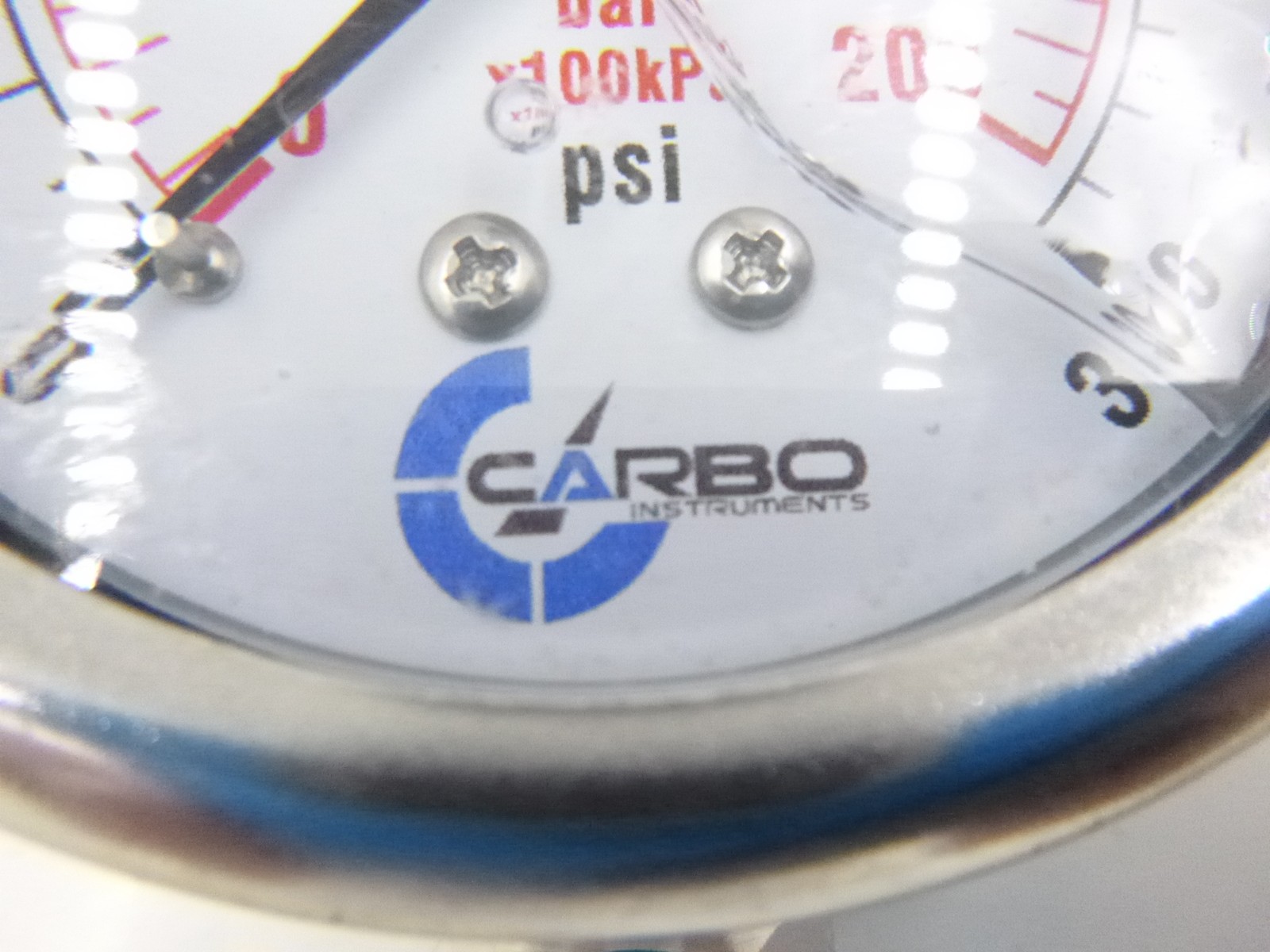 2 Pack Carbo Instruments Pressure Gauge Display Liquid Fill 0-3000PSI w/ Markers