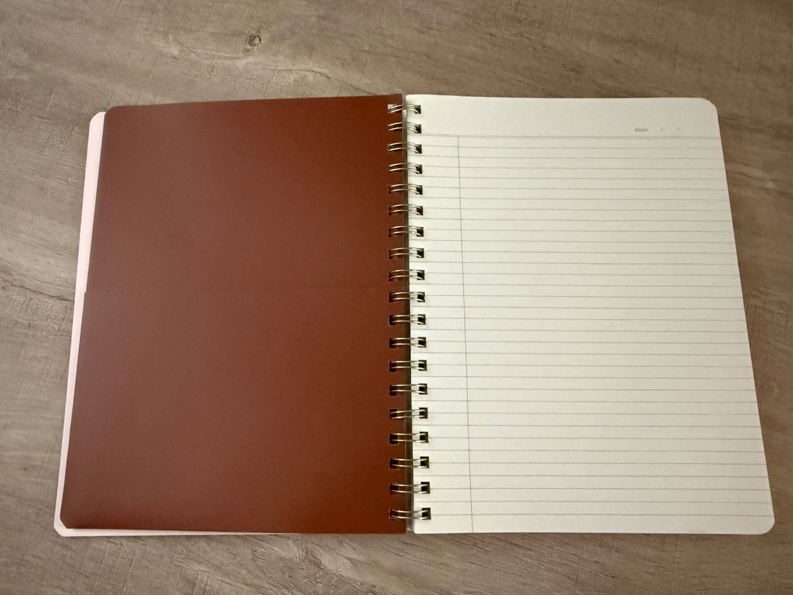 Fringe Studio Notebook Journal Faux Leather Cognac Spiral 192 lined pages