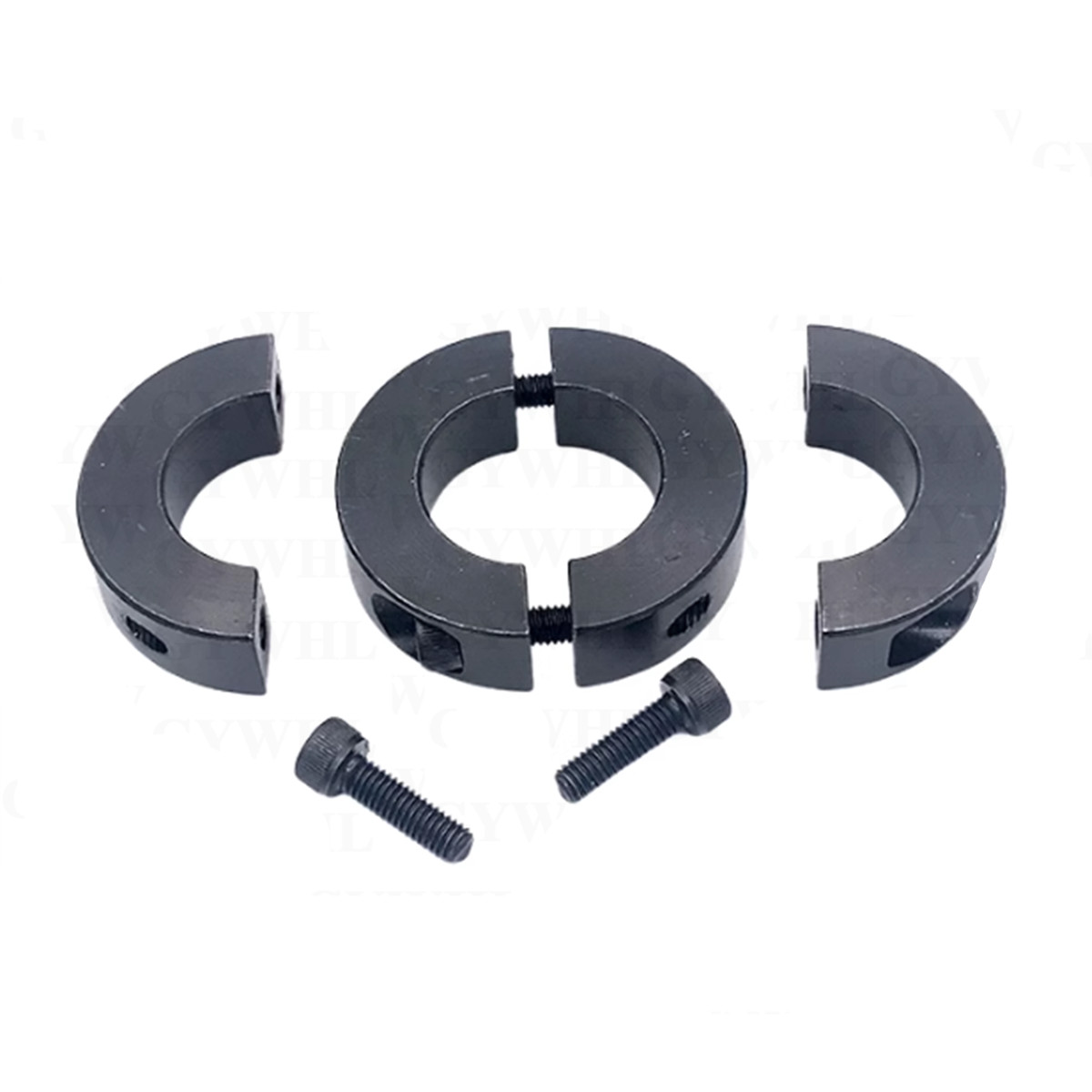Black 45# Steel Clamp Collar Double Split 6mm To 150mm Shaft Collar With Bolts