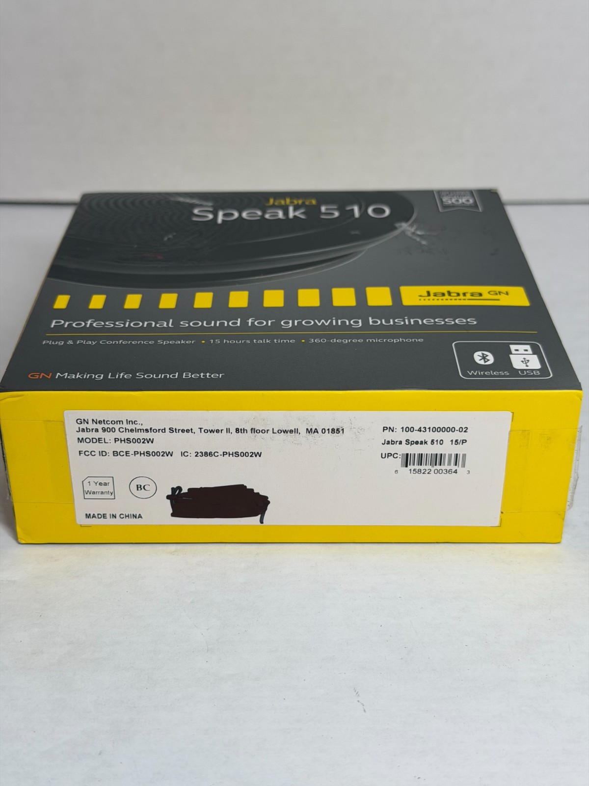 Jabra Speak 510 Bluetooth Speakerphone Conference Calls USB Compatible B9