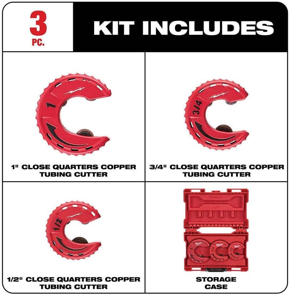 Milwaukee 48-22-4263 3 Piece Close Quarters Tubing Cutter Set