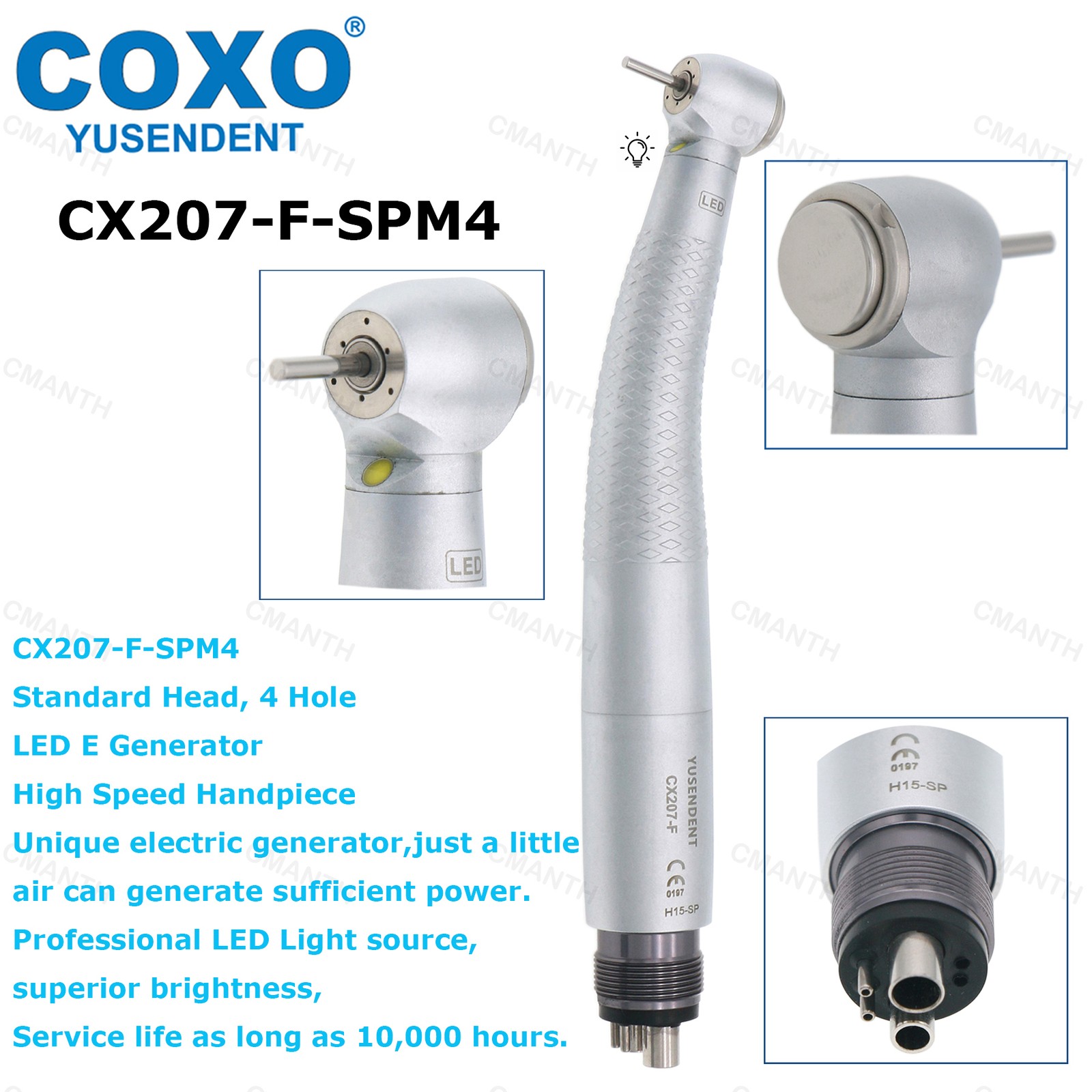US COXO Dental Handpiece LED High Speed Turbine Rotor E Generator Fit NSK KAVO