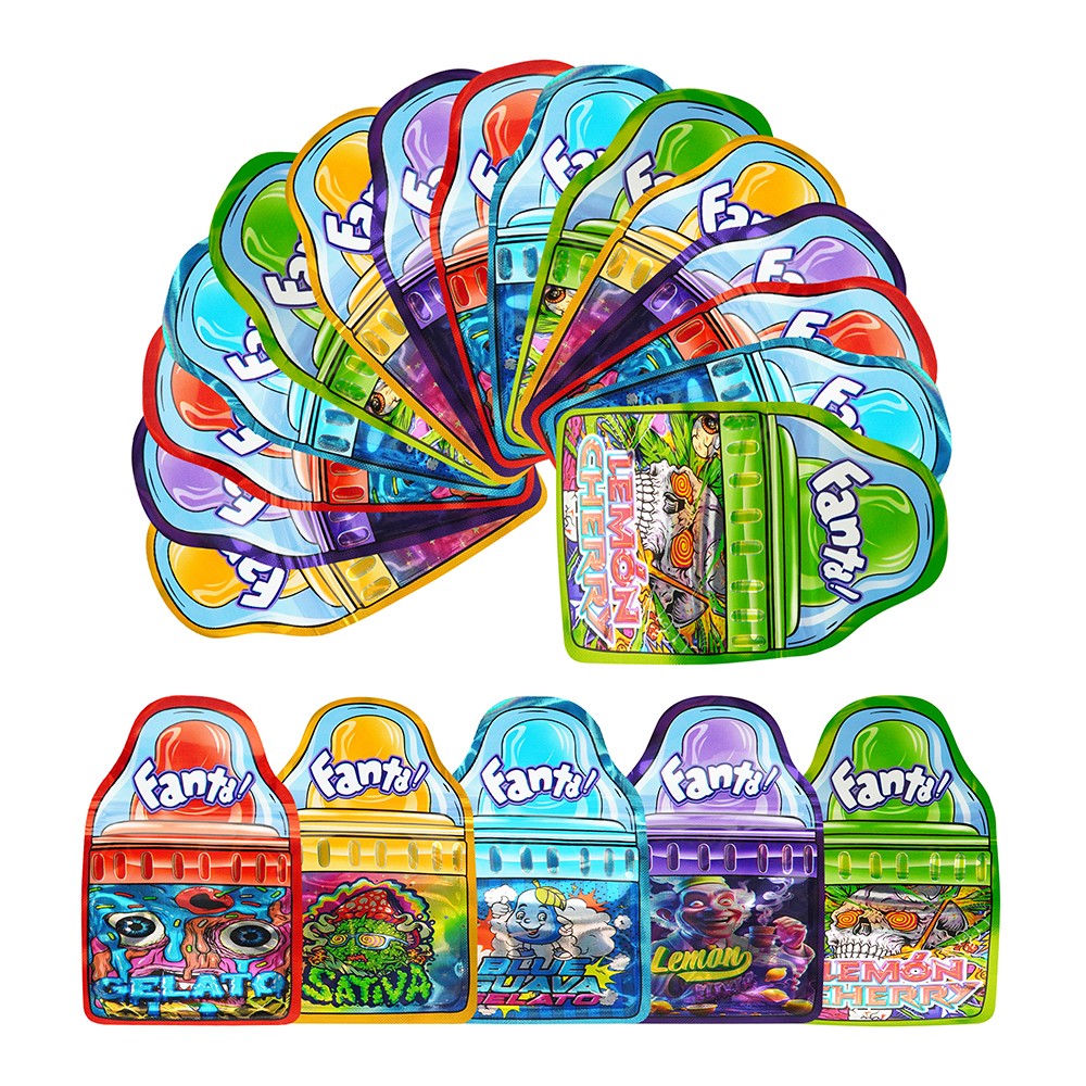 3.5g Smell Proof Mixed Holographic Mylar Bags Resealable Candy Pouches 100pcs