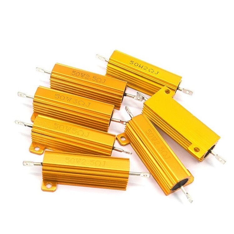 50W Watt High Power Gold Aluminum shell Wirewound Metal Resistor 0.01-5000Ω 1PC