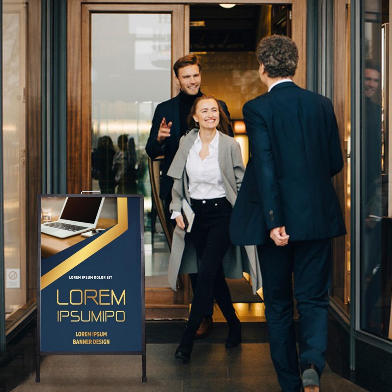 24 x 36 Inch A Frame Sign Portable Double-Sided Folding Sandwich Board Outdoor
