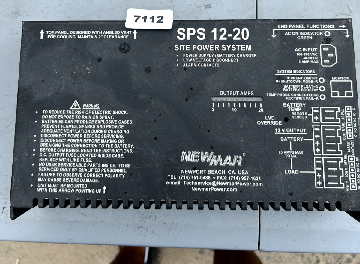 Newmar SPS 12-20, 12Volts 20 Amps Site Power System