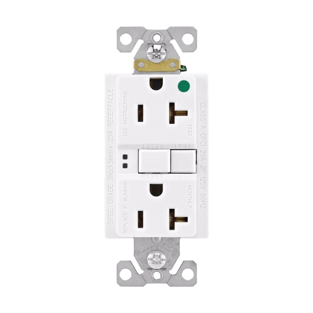 Eaton Cooper SGFH20W 20 Amp White Heavy Duty UL Hospital Grade Duplex GFCI