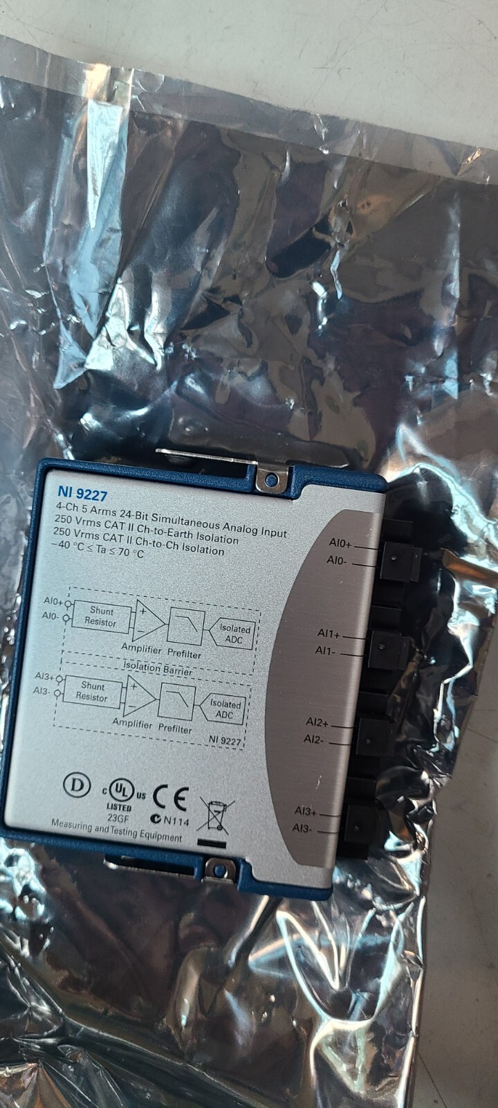 National Instruments NI 9227 NI-9227 cDAQ 4 Channel Analog Input Module NI9227