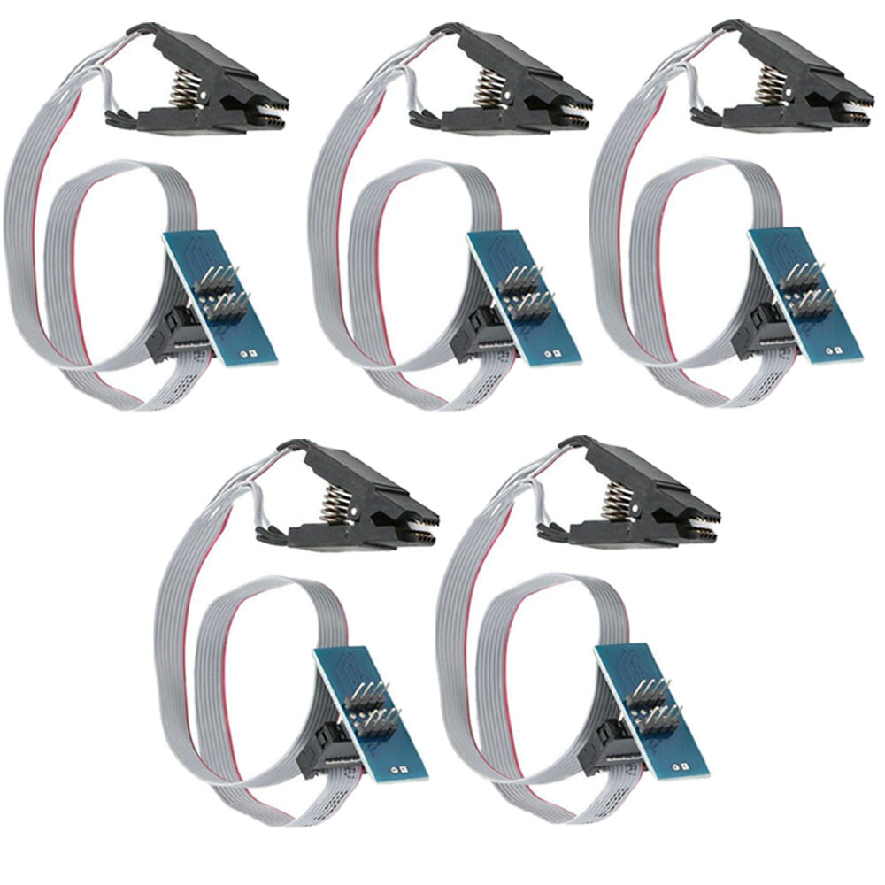 5pack SOIC8 SOP8 Flash Chip IC Test Clip Socket Adapter BIOS/24/25/93 Programmer