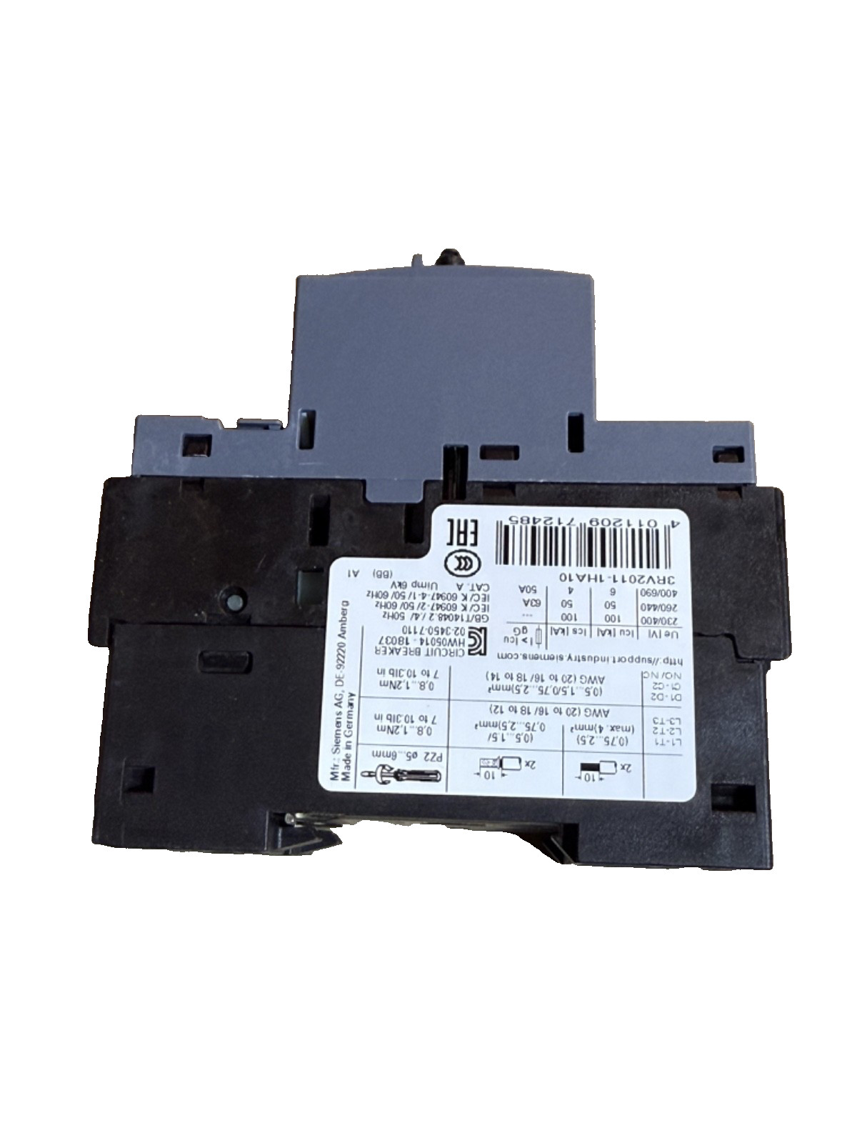 1x NEW SIEMENS 3RV2011-1HA10 Manual Motor Starter – OEM SIEMENS – USA STOCK