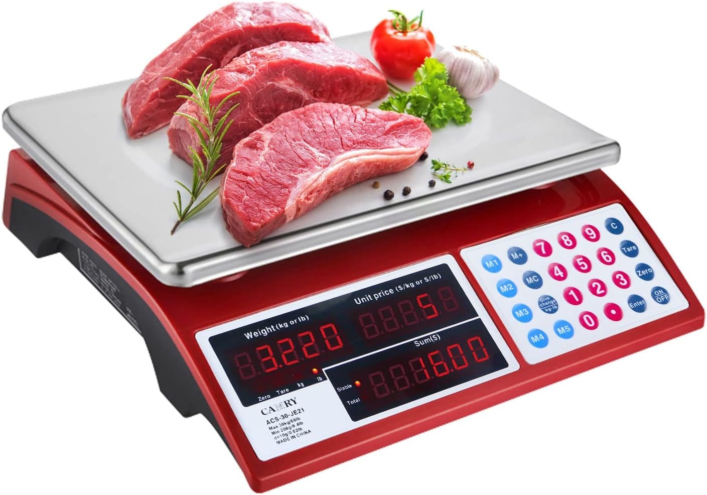 Price Computing Scale Commercial Food Scale 66lb / 30kg Fruit Meat Produce Dual