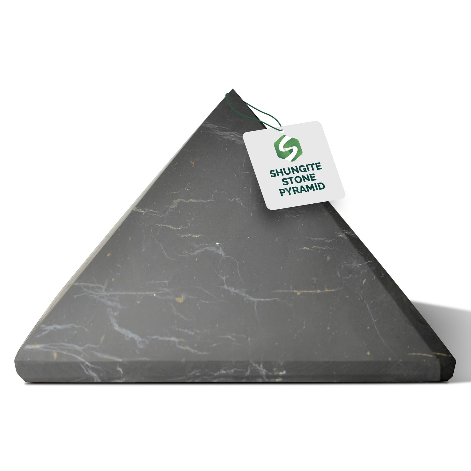 Shungite Pyramid Unpolished 100mm Chakra Energy Healing EMF Protection
