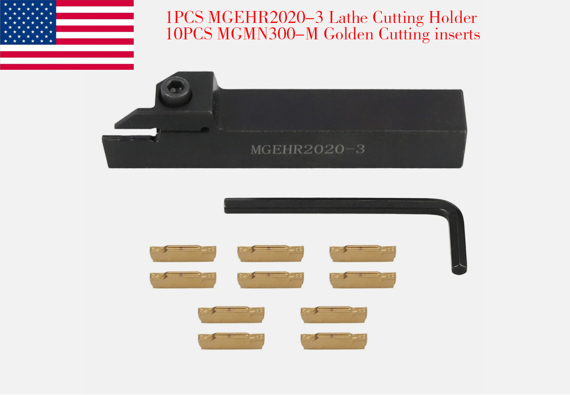 20mm MGEHR 3mm Lathe Parting Cutter Holder + MGMN300-M Grooving Carbide Inserts