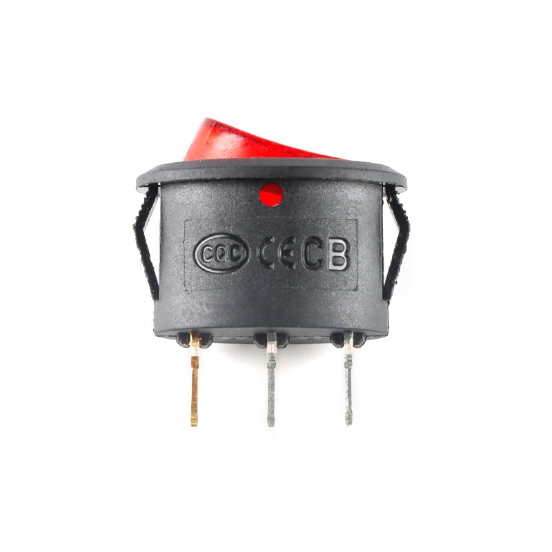 Round Rocker Switch 2/3 Pin 2/3 Position LED Illuminated Black Red KCD1